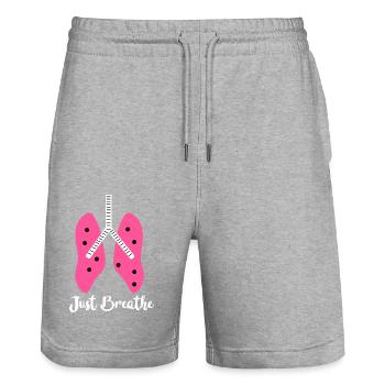 Just breath funny lungs - Stanley/Stella Trainer Unisex Organic Jogging Shorts - heather grey - Front - Nik (191cm) & Marisol (170cm)