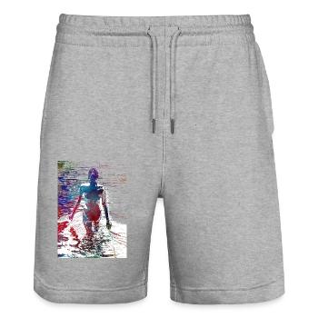 Swimmer sport #swimmer #sport - Stanley/Stella Trainer Unisex Organic Jogging Shorts - heather grey - Front - Nik (191cm) & Marisol (170cm)