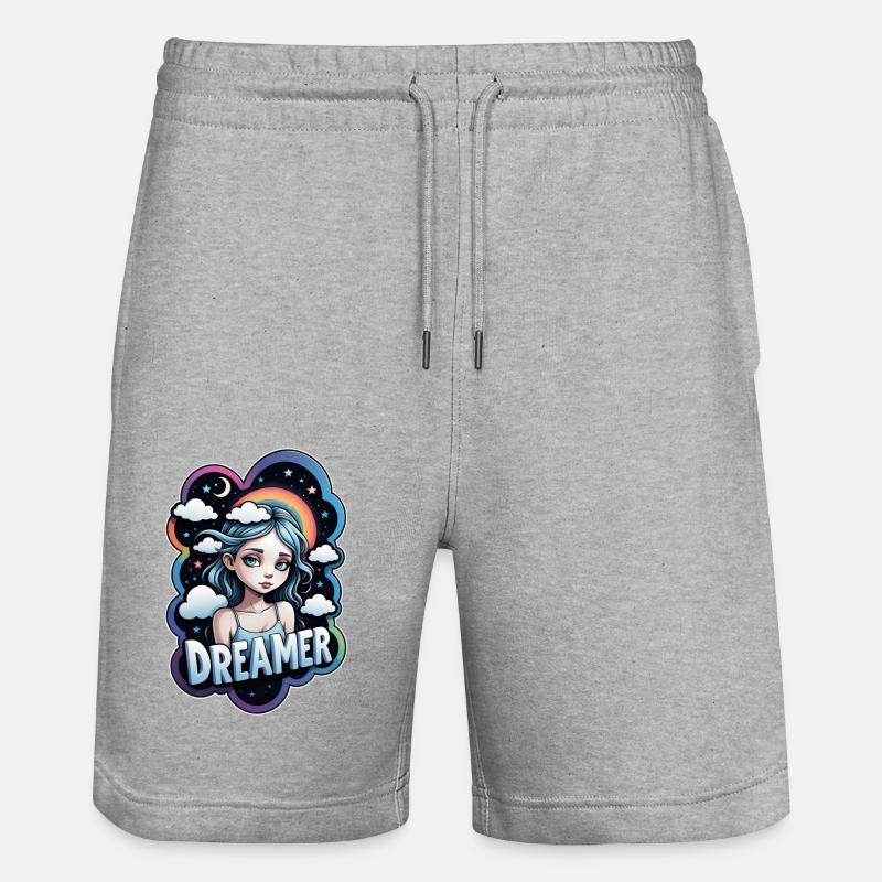 Träumer - Träumer - Träumer - Traum - Träumerei - Stanley/Stella Unisex Bio Joggingshorts Trainer - Grau meliert