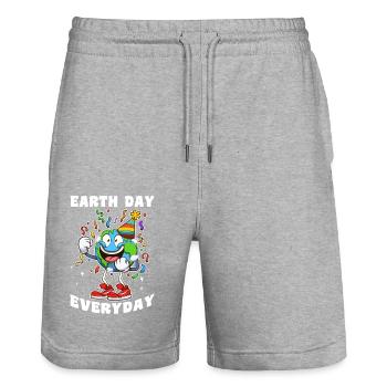 Earth Day Everyday Party - Stanley/Stella Trainer Unisex Organic Jogging Shorts - heather grey - Front - Nik (191cm) & Marisol (170cm)