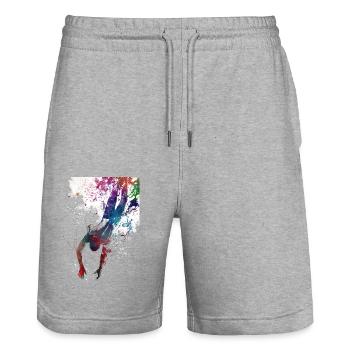 Swimmer sport #swimmer #sport - Stanley/Stella Trainer Unisex Organic Jogging Shorts - heather grey - Front - Nik (191cm) & Marisol (170cm)