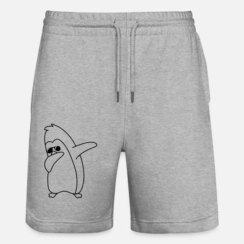 Pingouin Dabbing - Short de jogging bio TRAINER Stanley/Stella unisexe - gris chiné