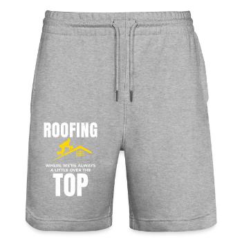 Roofer Roofing Roof Repair Mechanic Contractor - Stanley/Stella Trainer Unisex Organic Jogging Shorts - heather grey - Front - Nik (191cm) & Marisol (170cm)