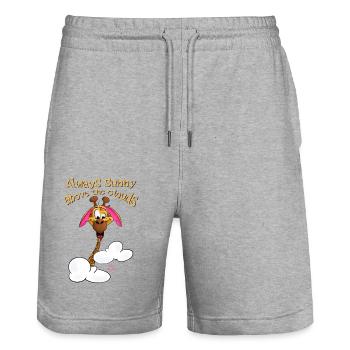 Always sunny above the clouds - Stanley/Stella Trainer Unisex Organic Jogging Shorts - heather grey - Front - Nik (191cm) & Marisol (170cm)