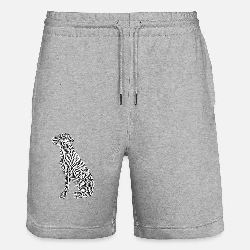 Lignes d’art chien #dog - Short de jogging bio TRAINER Stanley/Stella unisexe - gris chiné