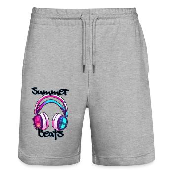 Kopfhörer / Audio / Musik / Klang / Studio / cool - Stanley/Stella Unisex Bio Joggingshorts Trainer  - Grau meliert - Vorne - Nik (191cm) & Marisol (170cm)