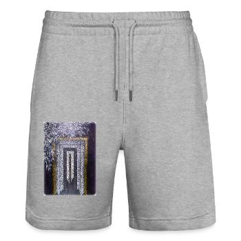 Calligraffiti - Tor (hell) - Stanley/Stella Unisex Bio Joggingshorts Trainer  - Grau meliert - Vorne - Nik (191cm) & Marisol (170cm)