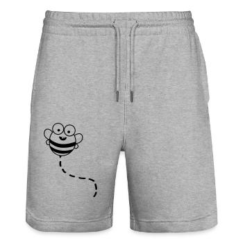 lustige biene 01 - Stanley/Stella Unisex Bio Joggingshorts Trainer  - Grau meliert - Vorne - Nik (191cm) & Marisol (170cm)