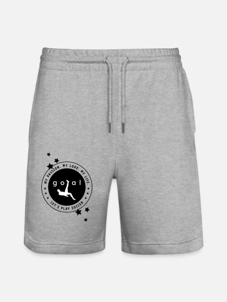 Leidenschaft Fußball - Stanley/Stella Unisex Bio Joggingshorts Trainer - Grau meliert