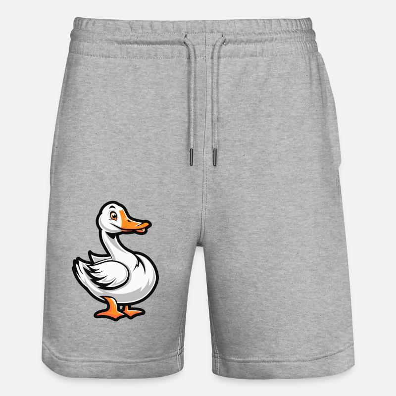 Gans Comic - Stanley/Stella Unisex Bio Joggingshorts Trainer  - Grau meliert