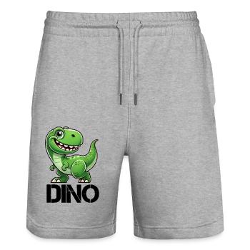 Dino Dinosaurier - Stanley/Stella Unisex Bio Joggingshorts Trainer  - Grau meliert - Vorne - Nik (191cm) & Marisol (170cm)