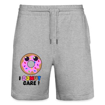 I Donut Care – Lustiges Donut-Gekritzel, süße Skizze - Stanley/Stella Unisex Bio Joggingshorts Trainer  - Grau meliert - Vorne - Nik (191cm) & Marisol (170cm)