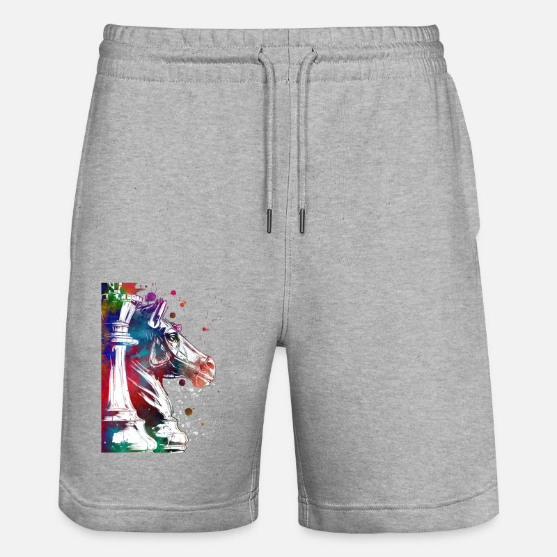 Pions d’échecs Sport - Short de jogging bio TRAINER Stanley/Stella unisexe - gris chiné