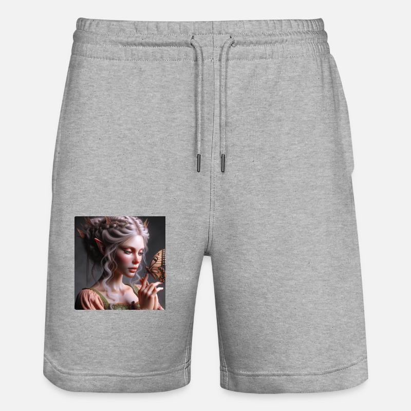 Fee und Schmetterling. - Stanley/Stella Unisex Bio Joggingshorts Trainer  - Grau meliert