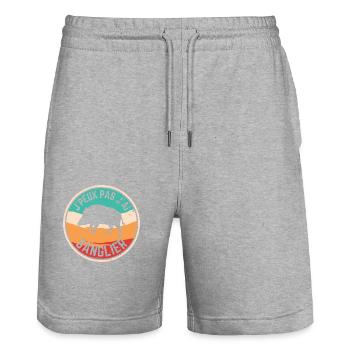 J peux pas j ai Sanglier vintage - Short de jogging bio TRAINER Stanley/Stella unisexe - gris chiné - Devant - Nik (191cm) & Marisol (170cm)