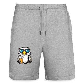 Adler Après-Ski Beer - Stanley/Stella Trainer Unisex Organic Jogging Shorts - heather grey - Front - Nik (191cm) & Marisol (170cm)