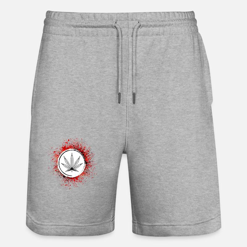 Feuille de chanvre Icône Cannabis - Short de jogging bio TRAINER Stanley/Stella unisexe - gris chiné