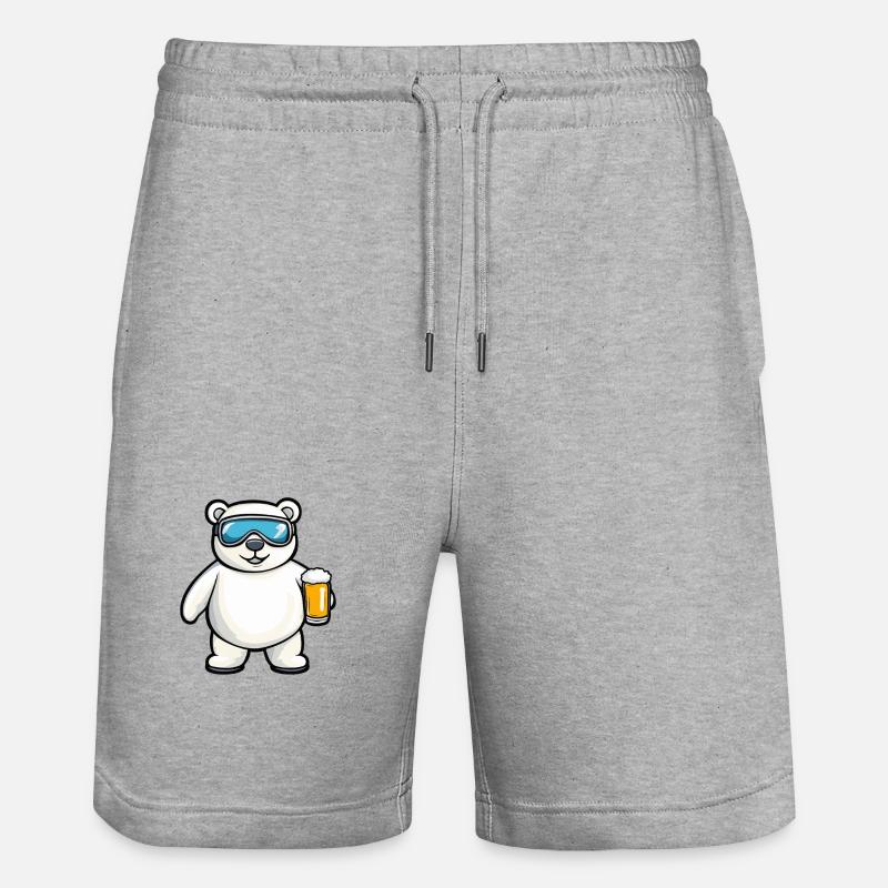 Eisbär Apres Ski Bier Comic - Stanley/Stella Unisex Bio Joggingshorts Trainer  - Grau meliert