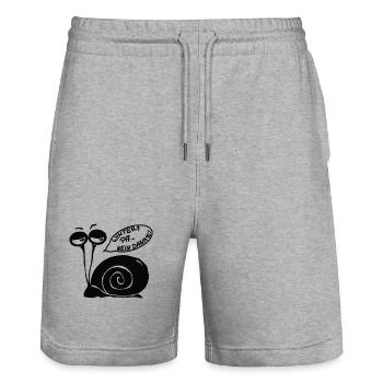 Join hasst Winter - Stanley/Stella Unisex Bio Joggingshorts Trainer  - Grau meliert - Vorne - Nik (191cm) & Marisol (170cm)