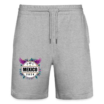 Mexiko 2024 Team - Stanley/Stella Unisex Bio Joggingshorts Trainer  - Grau meliert - Vorne - Nik (191cm) & Marisol (170cm)