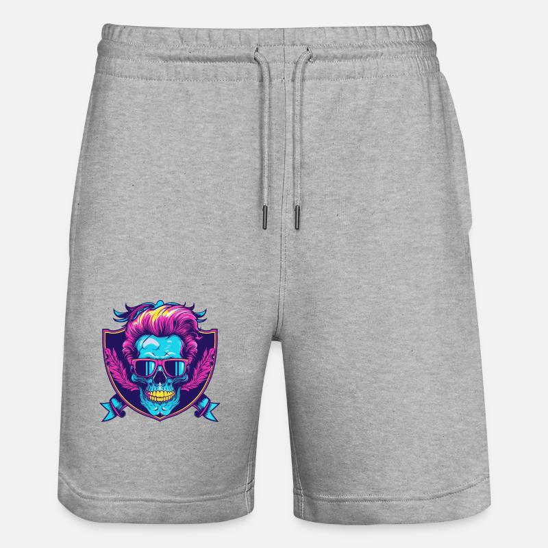 Punk Skull Party - Short de jogging bio TRAINER Stanley/Stella unisexe - gris chiné