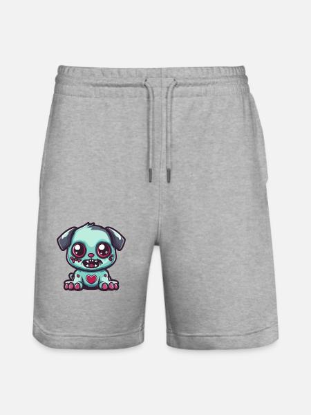 Dog Halloween Zombie Baby - Stanley/Stella Trainer Unisex Organic Jogging Shorts - heather grey