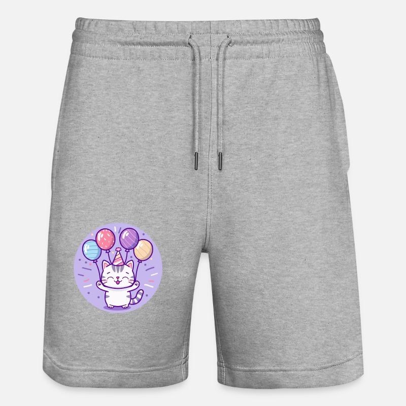 Chat Anniversaire Bébé - Short de jogging bio TRAINER Stanley/Stella unisexe - gris chiné