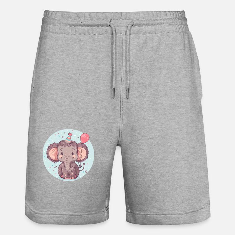 Mammouth Anniversaire Bébé - Short de jogging bio TRAINER Stanley/Stella unisexe - gris chiné