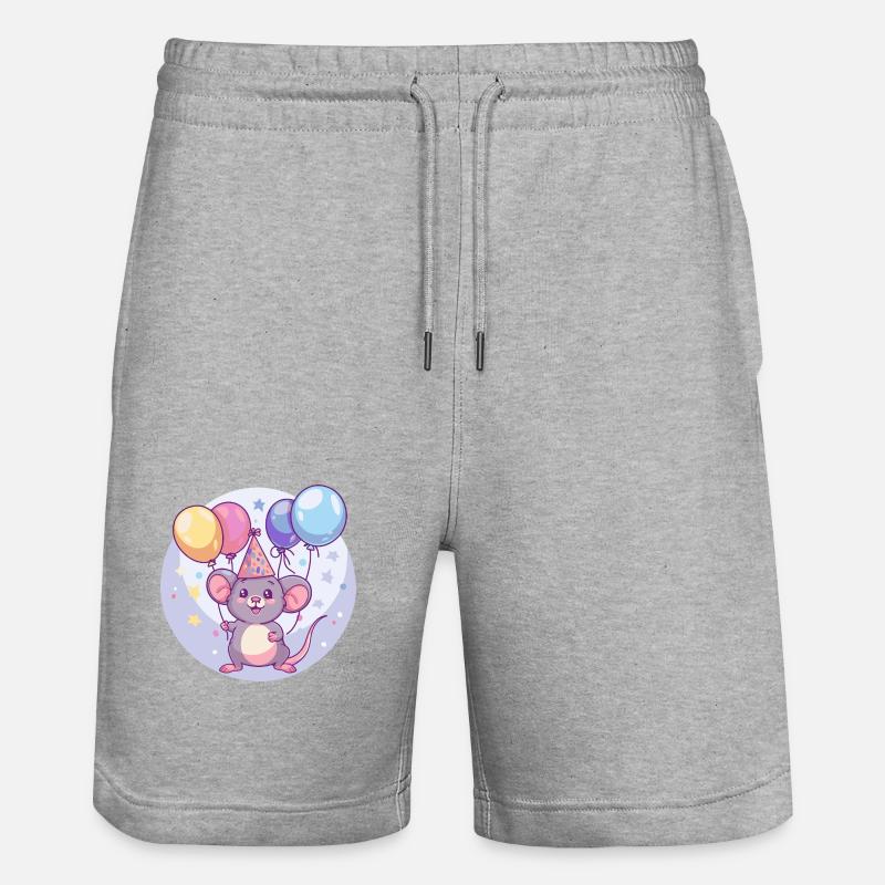 Souris Anniversaire Bébé - Short de jogging bio TRAINER Stanley/Stella unisexe - gris chiné
