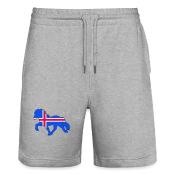 tölter flag iceland - Stanley/Stella Unisex Bio Joggingshorts Trainer  - Grau meliert - Vorne - Nik (191cm) & Marisol (170cm)