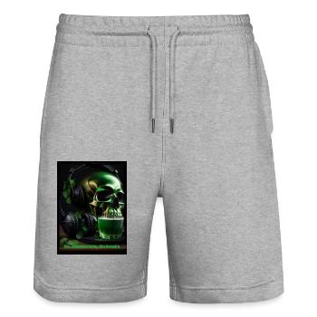 St. Patrick‘s Day - Stanley/Stella Unisex Bio Joggingshorts Trainer  - Grau meliert - Vorne - Nik (191cm) & Marisol (170cm)