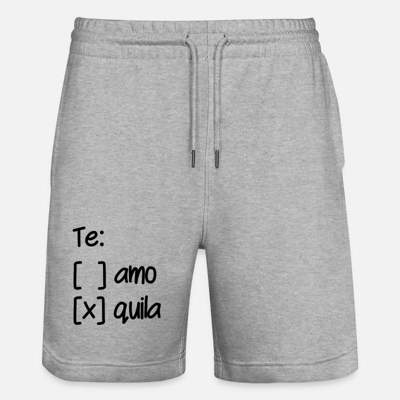 Wahl Te Amo oder Tequila - Stanley/Stella Unisex Bio Joggingshorts Trainer  - Grau meliert