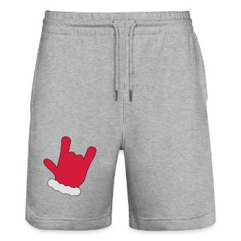 Weihnachten - Stanley/Stella Unisex Bio Joggingshorts Trainer  - Grau meliert - Vorne - Nik (191cm) & Marisol (170cm)