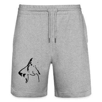 basketball - Stanley/Stella Trainer Unisex Organic Jogging Shorts - heather grey - Front - Nik (191cm) & Marisol (170cm)