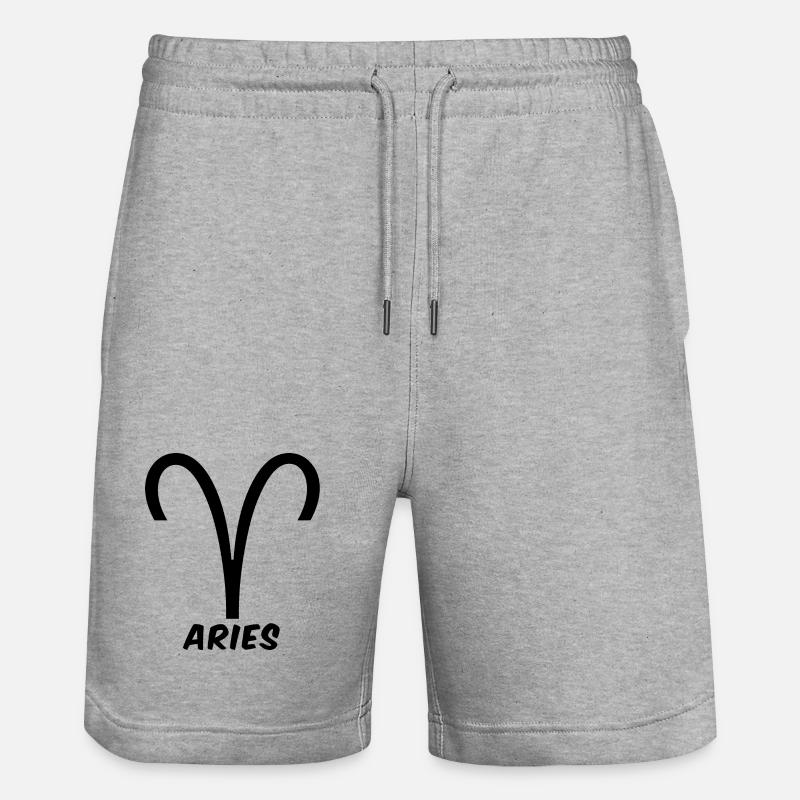 Widder Sternzeichen Widder Widder Horoskop - Stanley/Stella Unisex Bio Joggingshorts Trainer  - Grau meliert
