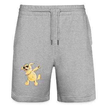 Funny Dab Dance Golden Retriever I Dog Comic - Short de jogging bio TRAINER Stanley/Stella unisexe - gris chiné - Devant - Nik (191cm) & Marisol (170cm)