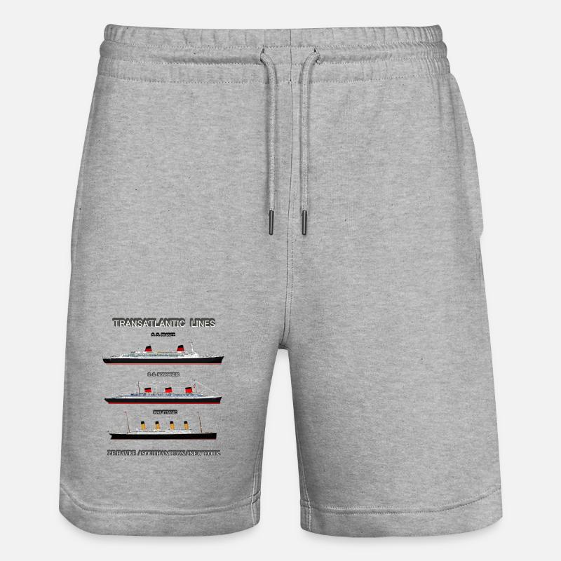 TRANSATLANTIC LINES Louis RUNEMBERG © Adagp - Short de jogging bio TRAINER Stanley/Stella unisexe - gris chiné