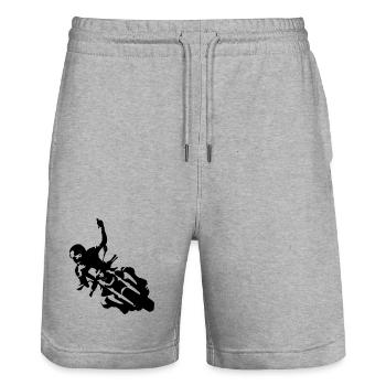 Nakedbike900 - Stanley/Stella Trainer Unisex Organic Jogging Shorts - heather grey - Front - Nik (191cm) & Marisol (170cm)