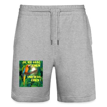 Ja ich habe einen Vogel und was für einen ! - Stanley/Stella Unisex Bio Joggingshorts Trainer  - Grau meliert - Vorne - Nik (191cm) & Marisol (170cm)