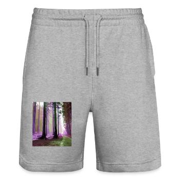 Haunted Cloud Forest - Stanley/Stella Trainer Unisex Organic Jogging Shorts - heather grey - Front - Nik (191cm) & Marisol (170cm)