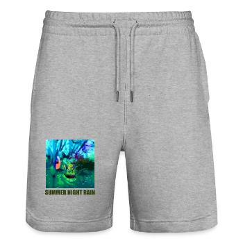 Sommer Nacht Regen Collage - Stanley/Stella Unisex Bio Joggingshorts Trainer  - Grau meliert - Vorne - Nik (191cm) & Marisol (170cm)
