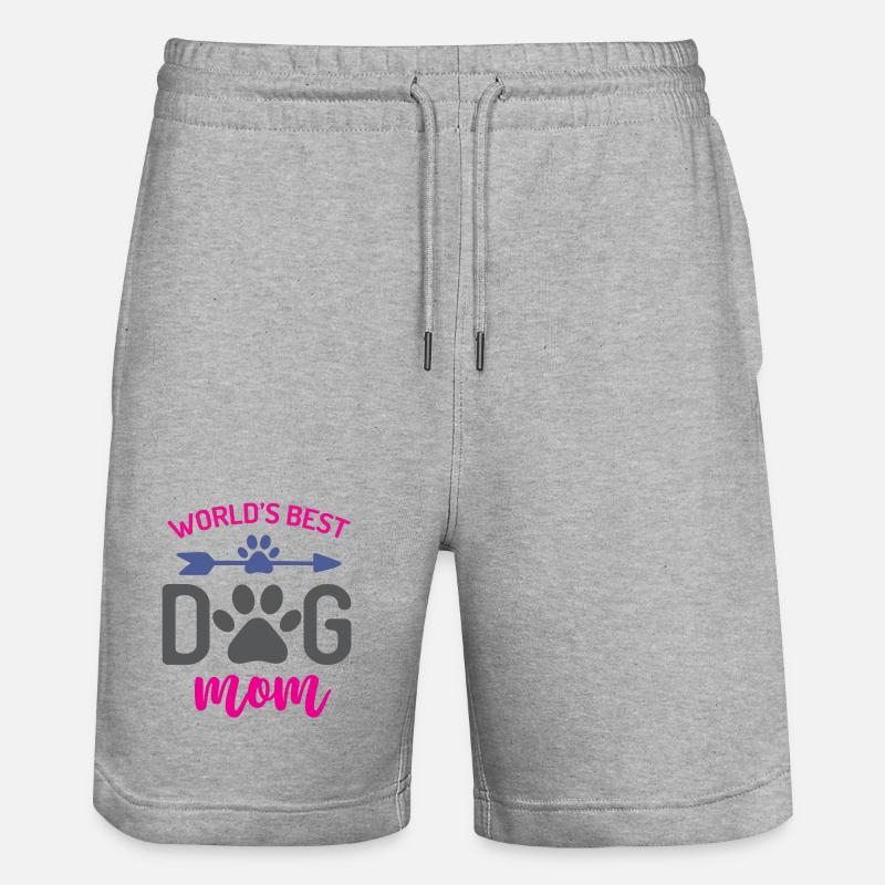 Die beste Hundemutter der Welt - Stanley/Stella Unisex Bio Joggingshorts Trainer  - Grau meliert