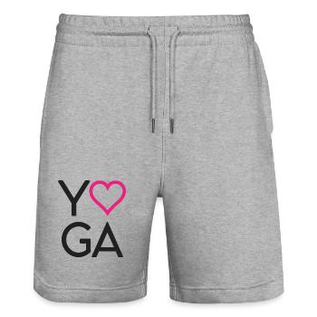 Yoga - Short de jogging bio TRAINER Stanley/Stella unisexe - gris chiné - Devant - Nik (191cm) & Marisol (170cm)