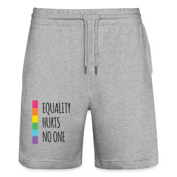 Pride Month - Equality Hurts No One - Stanley/Stella Trainer Unisex Organic Jogging Shorts - heather grey - Front - Nik (191cm) & Marisol (170cm)