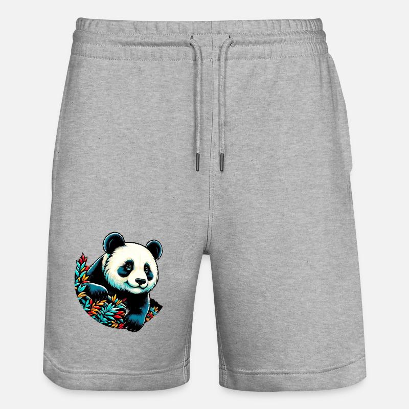 Panda - Short de jogging bio TRAINER Stanley/Stella unisexe - gris chiné