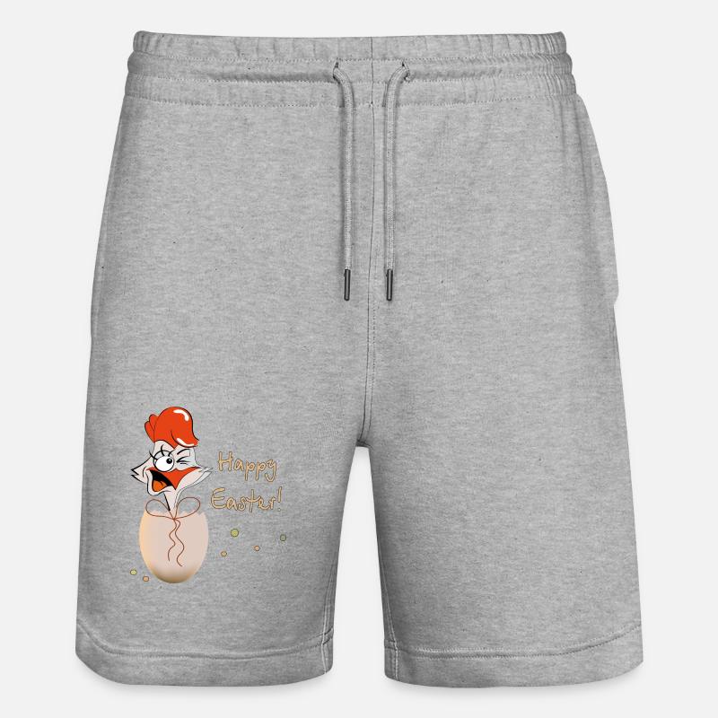 Joyeuses Pâques Coq - Short de jogging bio TRAINER Stanley/Stella unisexe - gris chiné