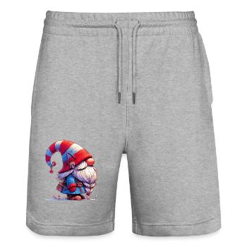 Elfe gobelin gnome - Short de jogging bio TRAINER Stanley/Stella unisexe - gris chiné - Devant - Nik (191cm) & Marisol (170cm)