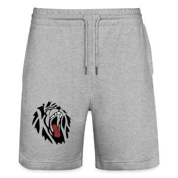 Löwe - Stanley/Stella Unisex Bio Joggingshorts Trainer  - Grau meliert - Vorne - Nik (191cm) & Marisol (170cm)