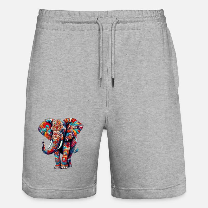 Éléphant - Short de jogging bio TRAINER Stanley/Stella unisexe - gris chiné