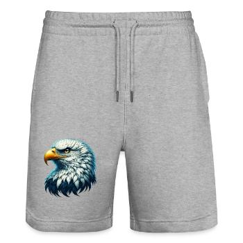 Aigle - Short de jogging bio TRAINER Stanley/Stella unisexe - gris chiné - Devant - Nik (191cm) & Marisol (170cm)
